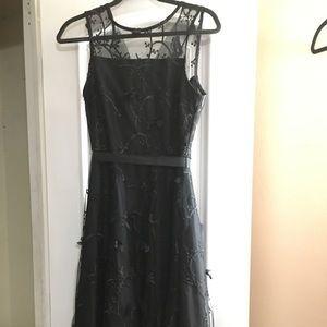 J Taylor black dress with flowers. Size 6. Retro
